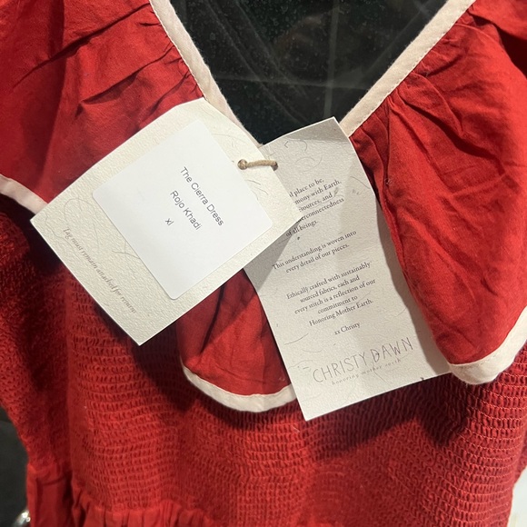 Elegant Red Ruffle Dress - Picture 5 of 6